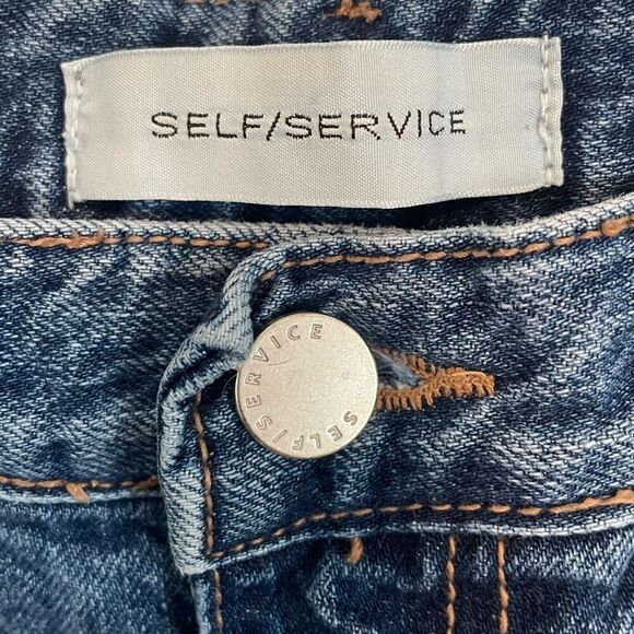 SELF/SERVICE Denim Jeans Barrel Leg Asian Designer - Picture 4 of 4